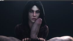 1boy 1boy1girl 1girls 1male 3d 3d_(artwork) big_penis black_hair brown_eyes casual casual_sex female huge_cock jjjjd large_penis long_hair looking_at_viewer male maria_kain pathologic pathologic_2 penis pov pov_eye_contact unseen_male_face