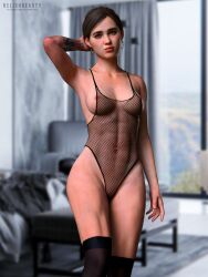 3d athletic athletic_female busty earrings ellie_(the_last_of_us) ellie_williams eyeliner female female_focus female_only heart_earrings hourglass_figure lipstick looking_at_viewer naughty_dog pinup pinup_pose relishbeauty tagme tattoo the_last_of_us the_last_of_us_2 wide_hips