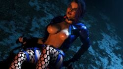 1girls 3d astromons capcom crossover cyberpunk_2077 exhibitionism female female_only jill_valentine jill_valentine_(sasha_zotova) naked nude nude_female pale-skinned_female resident_evil resident_evil_3 resident_evil_3_remake solo