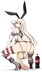 1futa back back_view balls big_ass big_balls big_butt big_penis blonde_hair bunny_ears full-package_futanari futa_only futanari heart huge_balls huge_cock human kantai_collection light_skin looking_back nude pale-skinned_female pale-skinned_futanari pale_skin penis pussy sailor_uniform shimakaze_(kantai_collection) sinensian soda_bottle solo solo_futa squatting thighhighs thong uncensored