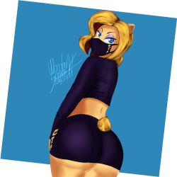 1girls anthro ass crash_(series) female isabella_bandicoot pussy tight_clothing woodenspoonsart