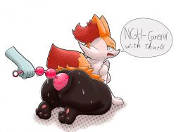 anal anal_beads anal_insertion anal_sex anthro braixen female female_only feral_only looking_back mad pokémon_(species) pokemon pokemon_(species) pokemon_focus sex_toy shortstack tagme talking_to_offscreen tascom