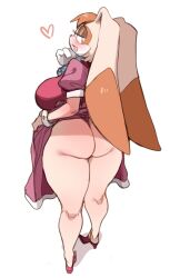 1girls anthro ass big_ass big_breasts blush breasts bunny_ears chubby doodle dress_lift embarrassed female furry heart huge_ass huge_butt lightsource lipstick long_ears looking_back mature_female milf orange_eyes panties pawg sega solo sonic_(series) spoken_heart suggestive thick_thighs thighs vanilla_the_rabbit white_background