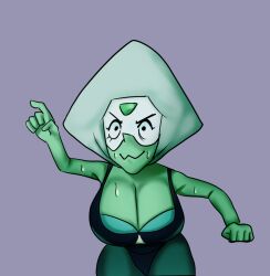 1girls big_breasts breasts cleavage cosmicconfluence female green_skin peridot_(steven_universe) shortstack solo_female steven_universe