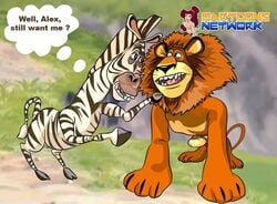 alakay_alex cartoons_network cuntboy dreamworks feline furry furry_only intersex lion madagascar_(film) madagascar_(series) male male_only marty_the_zebra