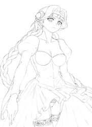 celia circlet dragon_valor dress earrings jewelry legwear namco panties pointy_chin sketch stockings thighhighs tied_hair twintails underwear upskirt