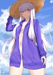 1girls alternate_costume bangs bare_thighs bikini black_bikini black_swimsuit breasts female female_only fire_emblem fire_emblem:_three_houses from_below g_syaren grin hat long_hair looking_down lysithea_von_ordelia medium_breasts micro_bikini nintendo outdoors sharen smile solo straw_hat sun_hat swimsuit thighs very_long_hair white_hair