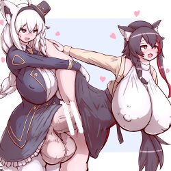 1futa 1girls 57mm animal_ears balls ballsack big_balls big_penis black_hair bottomless breasts censored clothed clothed_sex clothing duo erection female fox_girl futa_on_female futanari hololive huge_balls huge_breasts huge_cock humanoid humanoid_penis hyper_cock hyper_penis kemonomimi leg_up light-skinned_female light-skinned_futanari light_skin long_hair mature_female milf mostly_clothed nutsack ookami_mio penis penis_in_pussy penis_out penis_under_clothes sex shirakami_fubuki standing tagme testicles vaginal_penetration veiny_penis virtual_youtuber white_hair wolf_girl youtube yuri