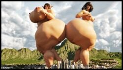 2girls 3d april_(berggie) ass ass_to_ass big_ass big_breasts big_legs black_hair breasts brown_hair city daz3d dinner-kun elf elf_ears elf_female enormous_ass female female_only freckles freckles_on_face giant_ass giantess gigantic_ass hair huge_ass huge_breasts huge_hips huge_legs huge_thighs human hyper hyper_ass hyper_hips hyper_legs hyper_thighs large_ass large_breasts legs massive_ass massive_breasts medium_hair molly_winston mountain multiple_girls muscular_calves nipples nude nude_female original_character pointy_ears short_hair thick_calves thick_thighs thunder_thighs wide_hips