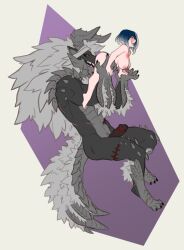 2022 anthro areola breasts capcom digital_media_(artwork) faint_(artist) fanged_wyvern female genitals male male/female monster_hunter nipples nude penis stygian_zinogre video_games zinogre