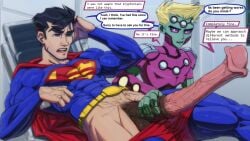 boner brainiac_5 dc erection flared_penis gay handjob hard_on horsecock human_with_animal_genitalia human_with_horsecock inicka-iniers kryptonian large_penis male male_only muscular_male robot superman tagme veiny_penis