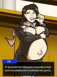 1girls belly big_belly big_breasts breasts brown_hair female gyakuten_saiban large_breasts mia_fey nasuokaa-san pregnant