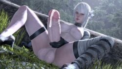 1futa 3d areolae balls big_balls big_breasts big_penis breasts erect_penis erection futa_only futanari huge_balls huge_cock hyper hyper_penis intersex kaine_(nier) light-skinned_futa light_skin nier nier_replicant nude nude_futa penis precum precum_drip sitting solo solo_futa spread_legs testicles theboobedone thick_thighs white_hair