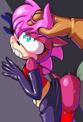 anthro armwear ass blush bodily_fluids clothing duo elbow_gloves eulipotyphlan fakeryway female fours_(artist) from_behind_position gloves handwear hedgehog hi_res leggings legwear male male/female mammal pleasure_castle sega sex sonia_the_hedgehog sonic_(series) sonic_the_hedgehog_(series) sonic_underground sweat