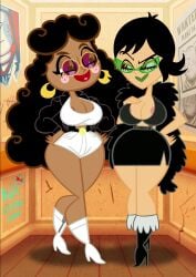 animated areola areola_slip big_breasts big_hair black_hair brown_eyes brown_hair carmelita_aves clothes_swap crop_top dark-skinned_female dark_skin earrings el_tigre elevator erect_nipples exposed_breasts eyelashes feather_boa females females_only freckles furred_boots green-tinted_eyewear high_heel_boots high_heels hispanic jacket kiss_mark kissing large_breasts latina lipstick lipstick_mark lipstick_marks long_hair maria_rivera mature_female messy_hair mexican milf moaning moaning_in_pleasure mother mp4 nickelodeon planz34 purple-tinted_eyewear red_eyes shades short_hair shorts skirt smooth_skin sound sunglasses thick_thighs tinted_eyewear video voltura wide_hips yuri zipper_boots