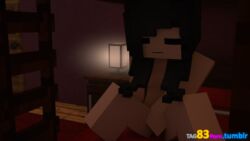 1girls 3d bisexual_(female) black_hair blue_hair closed_eyes commission dimmed_lights female hand_on_pussy horny_female itsfunneh masturbation mine-imator minecraft nude nude_female one_eye_closed solo_female tag83 tagme