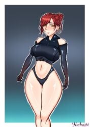 1girls 2022 ass big_ass big_breasts big_butt curvaceous curvy fanart female female_focus female_only futuristic_clothing innocent nethuum original original_character original_characters pinup red_hair science_fiction smile solo_female spy thick_ass thick_thighs wide_hips