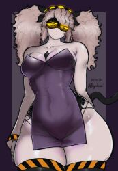 1girls ass baphoavi big_ass big_breasts big_thighs blush breasts dress drone female female_only glitch_productions huge_ass huge_thighs j_(murder_drones) long_hair mommy_j murder_drones no_panties panties robot robot_girl side_slit silver_hair solo tagme thick_hips thick_thighs thighs twintails white_body white_hair yellow_eyes