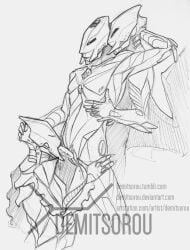 bionicle bitil blowjob clone demitsorou erection lego makuta male male_only nipples no_source nude penis selfcest simple_background threesome wings