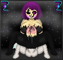 1boy 1futa anal anal_sex balls big_ass big_breasts big_butt big_penis breasts continue_after_cum cum dark_zixy futa_on_top futanari huge_cock intersex legs male male_on_futa melting_body nipples oc oozing original_character penis pixel_art precum purple_eyes purple_hair self_upload tail transformation transforming wet_body zixy