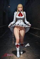 ai_generated aibond blonde_hair busty emilie_de_rochefort female female_focus female_only going_commando hourglass_figure no_panties panties_aside panties_down pubes pubic_hair purple_eyes pussy tagme tekken vagina wide_hips