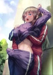 1futa 1girls 2d 30_seconds animated ayanakitori big_breasts big_penis blue_eyes blush breast_grab breasts clothed clothing dickgirl duo duo_focus erection erection_under_clothes female from_behind fully_clothed futa_on_female futa_sans_balls futanari futasub green_hair handjob handjob_through_clothing huge_breasts human intersex large_breasts large_penis light-skinned_female light-skinned_futanari light_skin long_hair longer_than_30_seconds low-angle_view masturbation no_sound outdoors penis penis_bulge penis_grab penis_under_clothes schoolgirl short_hair sports_uniform sportswear standing sweat tenting thick_thighs under_clothes vertical_video video