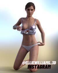 3d 3dgirls_(artist) breasts ellie_(the_last_of_us) ellie_williams pajamas the_last_of_us the_last_of_us_2