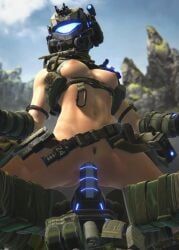 1girls 1robot breasts harness llamasarepink pilot_(titanfall) pov pubic_hair pulse_blade_pilot stim_pilot titanfall