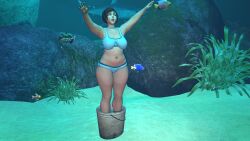1girls activision asphyxiation blizzard_entertainment corpse drowning female mei_(overwatch) overwatch solo stadleey suffocation tagme underwater underwater_peril