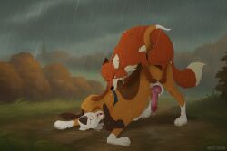 anal anal_sex animal_genitalia animal_penis ass_up balls bite bite_mark biting_another biting_partner blood bodily_fluids broken_rape_victim canid canine canine_genitalia canine_penis canis claw_marks clenched_teeth closed_eyes copper_(tfath) crying defeat_sex defeated digital_media_(artwork) disney domestic_dog duo erection feral feral_on_feral feral_penetrated feral_penetrating feral_penetrating_feral feral_raped feral_raping_feral forced forest fox from_behind_position fur genital_fluids genitals hand_on_head hi_res hunting_dog knot leaking_precum male male/male male_penetrated male_penetrating male_penetrating_male male_rape male_raped male_raping_male mammal outside_sex penetration penile penile_penetration penis plant precum precum_string raining rape red_fox saliva scent_hound sex sketch_houndog tail tears teeth the_fox_and_the_hound tod_(tfath) tree true_fox wounded