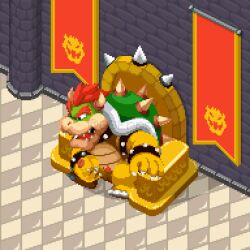 1boy 2025 accurate_art_style animated bowser bowser_day feet furry furry_male furry_only gay green_shell hair horns jerking king koopa male male_only mario_(series) mario_and_luigi_(series) masturbation nintendo pixel_animation pixel_art red_hair reptile royalty scalie shell sitting sitting_on_throne spiked_armband spiked_bracelet spiked_collar spiked_shell spikes spikes_anatomy teeth throne throne_room yellow_body yellow_skin
