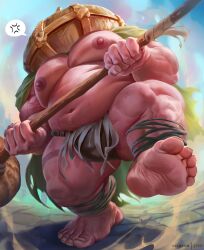 balls bara elden_ring feet fromsoftware gay mad_pumpkin_head male male_only moobs muscles muscular overweight painting_(artwork) penis pumpkin_head solo solo_male sweaty zoroj