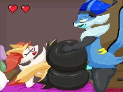 1boy 1boy1girl 1girls 2d 2d_animation anal anal_creampie anal_grip anal_sex animated anthro anthro_on_anthro ass ass_bigger_than_head ass_focus ass_juice balls bed bed_shaking bedroom bedroom_sex big_ass big_balls big_sub_small_dom black_fur blue_fur blue_penis braixen breedable_hips bubble_butt canine corkscrew_position cum cum_in_ass cum_inside cum_leaking cumming cumming_in_ass cumming_while_penetrating ejaculation enjoying eye_contact female fox fox_boy fox_girl furry furry_only game_freak generation_6_pokemon gigantic_ass glasses hands_on_ass heart huge_ass hyper_ass indoors indoors_sex jiggle jiggling_ass karter_(thixxen) larger_female laying_on_bed laying_on_side longer_than_10_seconds male mesmerizing_ass multicolored_fur multiple_cumshots nintendo orange_eyes orange_fur original_character penis pink_sheets pixel_animation pixel_art pokemon pokemon_(species) pokemon_xy shorter_than_30_seconds small_dom_big_sub smile smiling sound sound_edit sound_effects spinneborg tagme tail text thick thick_ass video white_fur wobbling_ass yellow_eyes
