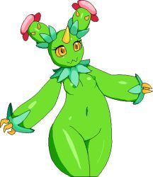 anthro breasts cactuscacti clothing female genitals maractus nintendo nude pokémon_(species) pokemon pussy small_breasts solo solo_focus spikes video_games wide_hips