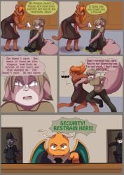 2016 anthro babystar biped comic detailed_background dialogue dragonite english_text female fur gem_(babystar) group hair hi_res male mammal nintendo pokémon_(species) pokemon pokemon_(species) rodent sciurid sitting standing text urinepool video_games