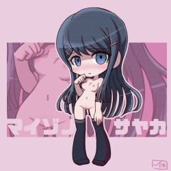 1girls blue_eyes blue_hair blush breasts completely_nude completely_nude_female danganronpa danganronpa:_trigger_happy_havoc danganronpa_1 embarrassed embarrassed_nude_female female female_only ikkyuu light_skin maizono_sayaka nude pussy shaved_pussy solo straight_hair thighhighs