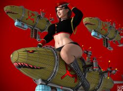 3d beret black_hair boots kirov_airship natasha_volkova red_alert_3 rude_frog