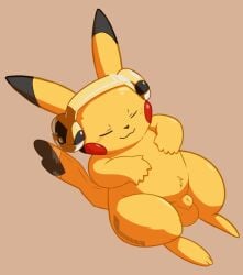 . 1boy 2022 :3 animal_genitalia animated anthro balls blush closed_eyes cosplay_pikachu feral fully_sheathed fur furry furry_only genitals headphones listening_to_music male male_only nintendo non-human penis pikachu pokémon_(species) pokemon renabu sheath sitting solo tail video_games wholesome yellow_body yellow_fur