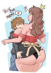 1boy 1girls ? apron ass ass_grab big_ass big_breasts big_butt big_thighs black_jacket black_panties breasts brown_hair butt butt_grab comicomryu delicia_(comicomryu) español female girl green_eyes happy happy_mother's_day head_on_breasts heart high_resolution hug incest jeans mature mature_female mature_woman milf mother's_day mother_and_son original original_character panties preteen_boy_mature_female red_shirt ryumxr skirt skirt_up smile smiling spanish_text surprised text thick_thighs thighs toretto_(comicomryu) translated twitter uncensored underwear very_high_resolution very_younger_male white_background young