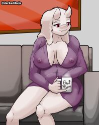 absurd_res anthro babydoll big_breasts bovid breasts caprine chubby_female clothing darkadibuja female goat hi_res lingerie mammal mature_female mother nightgown parent sleepwear solo toriel undertale_(series)