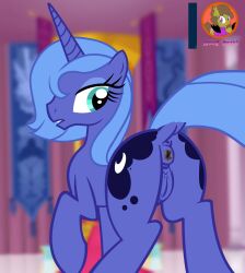 2020 animal_genitalia animal_pussy anus ass blue_body cutie_mark dirty_anus dock equid equine equine_pussy eyelashes feces feral friendship_is_magic genitals half-closed_eyes hasbro hi_res horn looking_down mammal moon_pearl my_little_pony narrowed_eyes princess_luna_(mlp) puffy_anus pussy raised_tail scat solo succubi_samus unicorn unwiped_ass