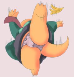 1girls 2d accidental_exposure alphys alpi anthro aruput aruput_ut bow_panties chubby dinosaur female female_only humanoid lizard lizard_girl lizard_humanoid monster monster_girl panties slip slipping solo tagme thick_thighs undertale undertale_(series) upskirt yellow_body