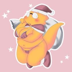 1girls 2d alphys alpi anthro aruput aruput_ut barely_visible_genitalia belly_button big_breasts cameltoe christmas chubby female female_only glasses humanoid lizard_girl lizard_humanoid microbikini pussy pussy_peek santa solo swimsuit tagme thick_thighs thong thong_bikini undertale undertale_(series) yellow_body