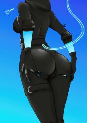 1girls ass ass_focus ass_grab big_ass claws female female_only fortnite fortnite:_battle_royale from_below looking_up lynx_(fortnite) neuralynx_(fortnite) olesanaushhh solo_female tail thigh_strap waist_belt