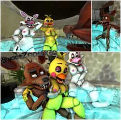 3d 3d_(artwork) absurd_res accurate_art_style animatronic anthro avian balls beak binocszoomx10 bird breasts canid canine digital_media_(artwork) erection female female_penetrated finger_fuck fingering fingers five_nights_at_freddy's five_nights_at_freddy's_2 fox foxy_(fnaf) genitals group hair hi_res machine male male/female male_penetrating male_penetrating_female mammal mangle_(fnaf) nipples nude open_mouth penetration penile penile_penetration penis penis_in_pussy pussy robot scottgames sex skinny_dipping source_filmmaker toy_chica_(classic) toy_chica_(fnaf) trio vaginal_penetration video_games