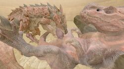 anjanath brute_wyvern capcom d dragon duo erection flying_wyvern genitals knot male male/male monster_hunter oral penis rath_wyvern rathalos video_games wyvern