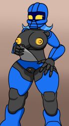 1girls big_breasts bionicle blue_hair breasts clitoris female female_only hahli lego looking_at_viewer machine mask masked masked_female matoran nipples nude nude_female pussy robot robot_girl short_hair shortstack vagina yellow_eyes zaftero_(artist)