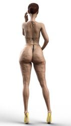 bikini blackless grandmother granny hag heels high_heels huge_ass old_woman older_female pose posing skimpy skimpy_clothes