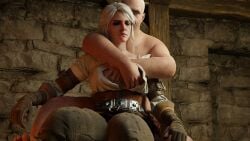 3d black_body ciri fat_man slarkyss the_witcher the_witcher_(series) the_witcher_3:_wild_hunt white_hair