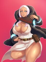 big_breasts breasts dark-skinned_female dark_skin enen_no_shouboutai fire_force linkxs long_hair princess_hibana thick_thighs thighs voluptuous